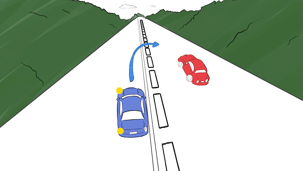 dépassement voiture rouge 2 dépassement voiture rouge 2