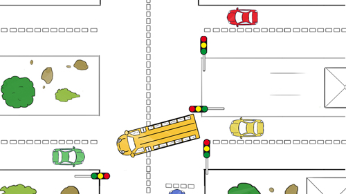 bus tournant intersection