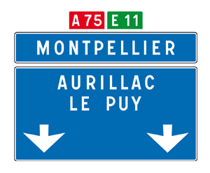 panneau de direction autoroute