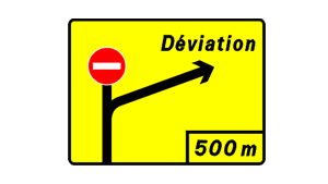 Panneau temporaire déviation 1 Panneau temporaire déviation 1