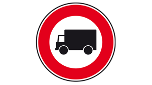Panneau interdiction camion